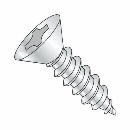 Self-Drilling Screw, #10 X 3/4 In, Zinc Plated Steel Flat Head Phillips Drive, 6000 PK